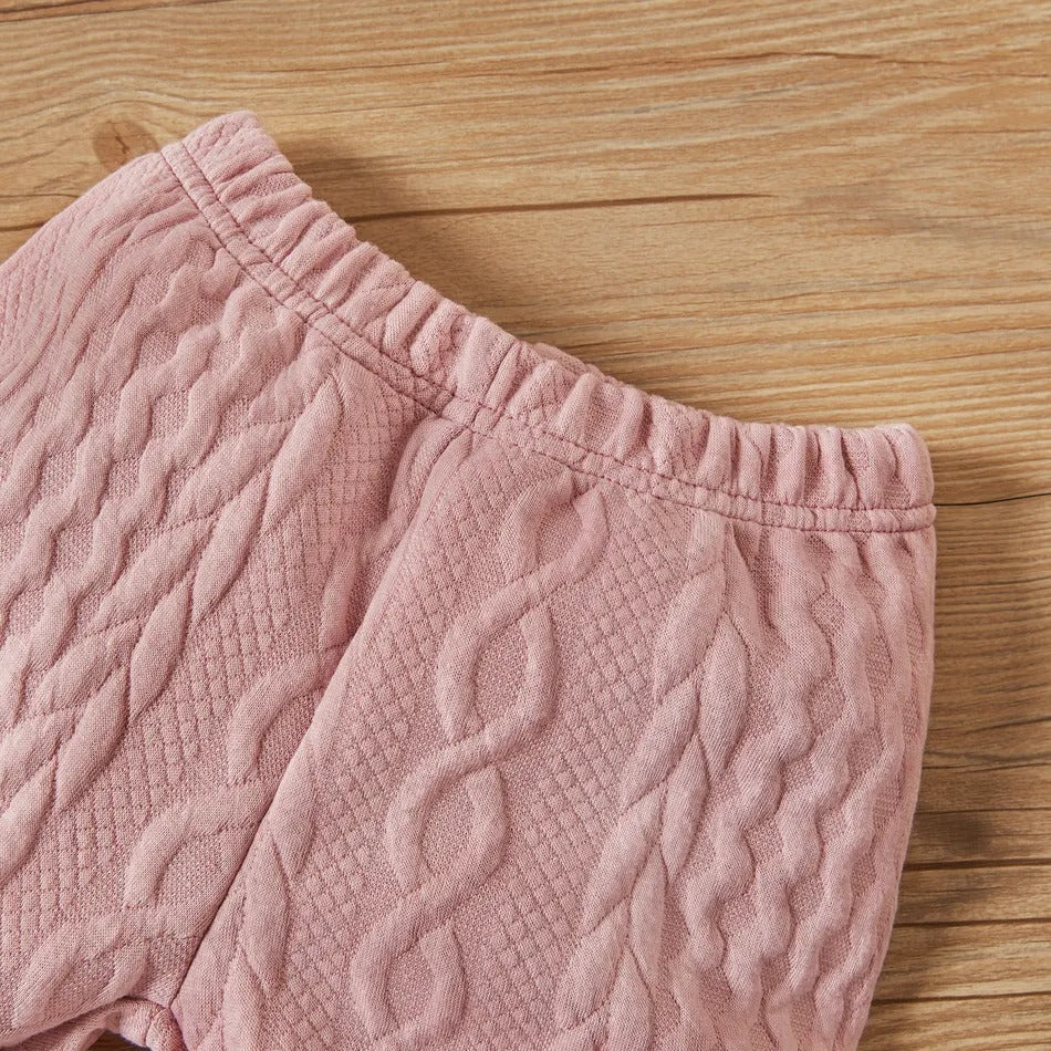 Toddler Girl/Boy Casual Set: Ribbed Sweater and Elasticized Pants