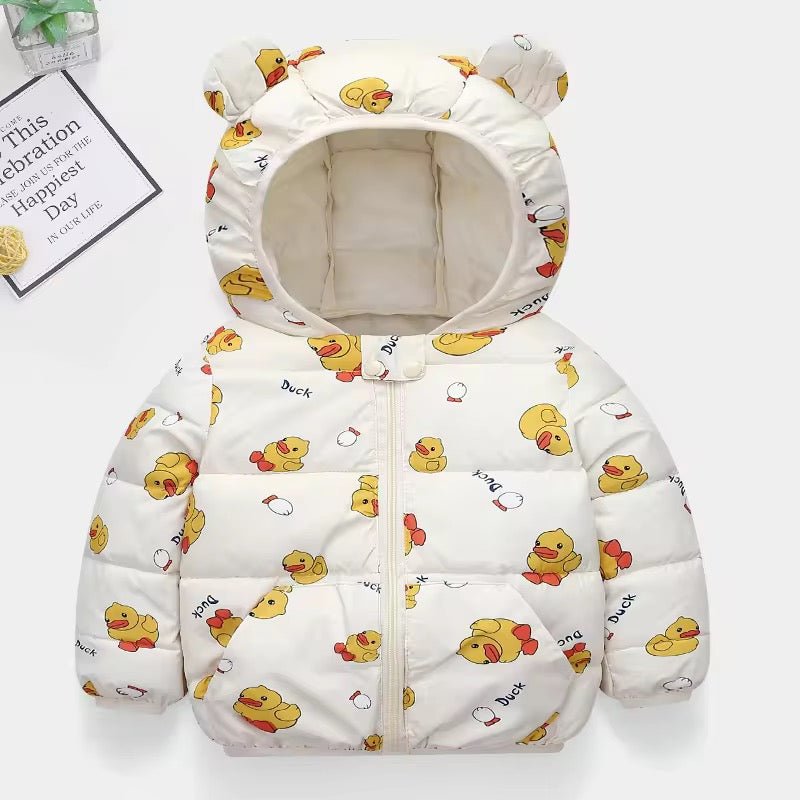 Unisex Ultra-Lightweight Puffer Jacket with Hood for Baby/Toddlers