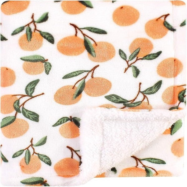 Luvable Friends' Citrus Bliss: Unisex Sherpa-Backed Plush Blanket