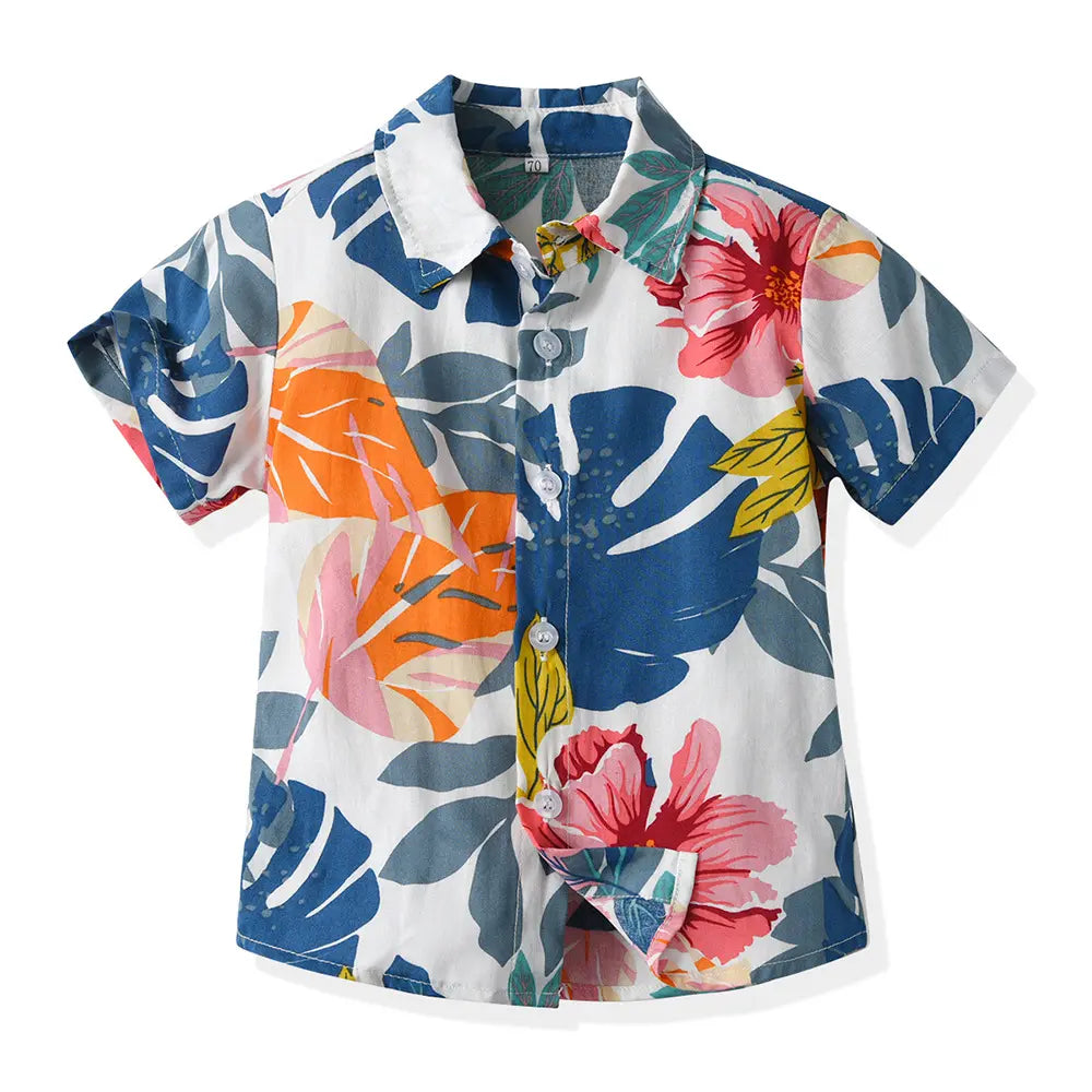 Baby Boys Beach Bow Tie Button-Down Shirt & Shorts Set