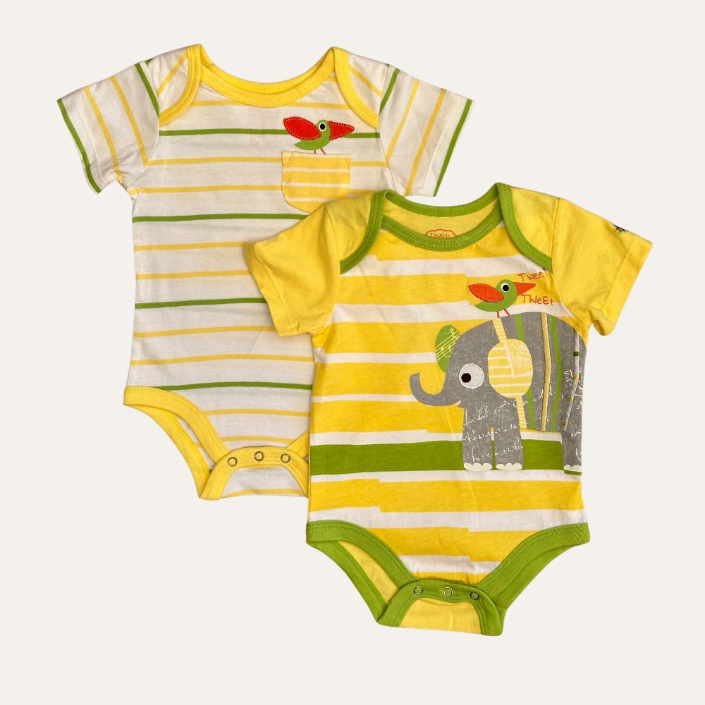 Unisex Yellow Strip 2 Pcs Bodysuit (Made in Thailand)