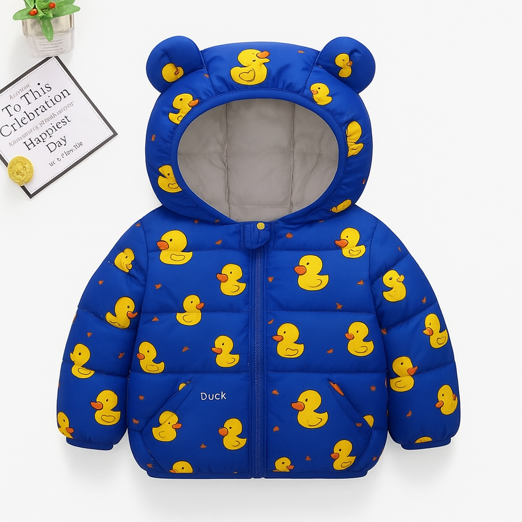 Unisex Ultra-Lightweight Puffer Jacket with Hood for Baby/Toddlers