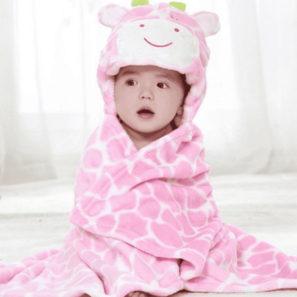 Giraffe Hooded Fleece Blanket for Infants and Toddlers