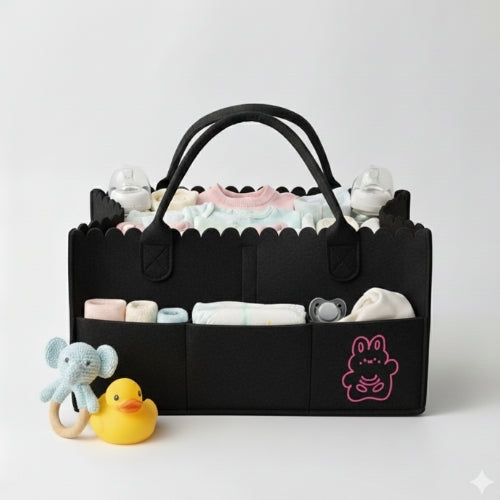 Versatile Organizer: Foldable Felt Storage Diaper Bag Caddy