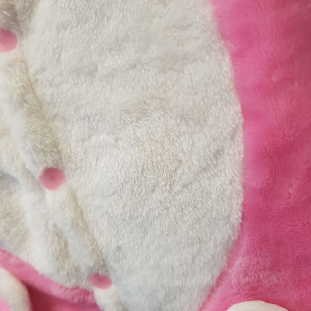 Flannel Bunny Full-Body Romper with Closed Feet (0-9M)