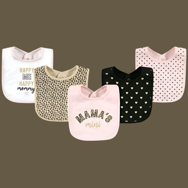 Hudson Baby Infant Girl Cotton Bibs, Mamas mini me, One Size