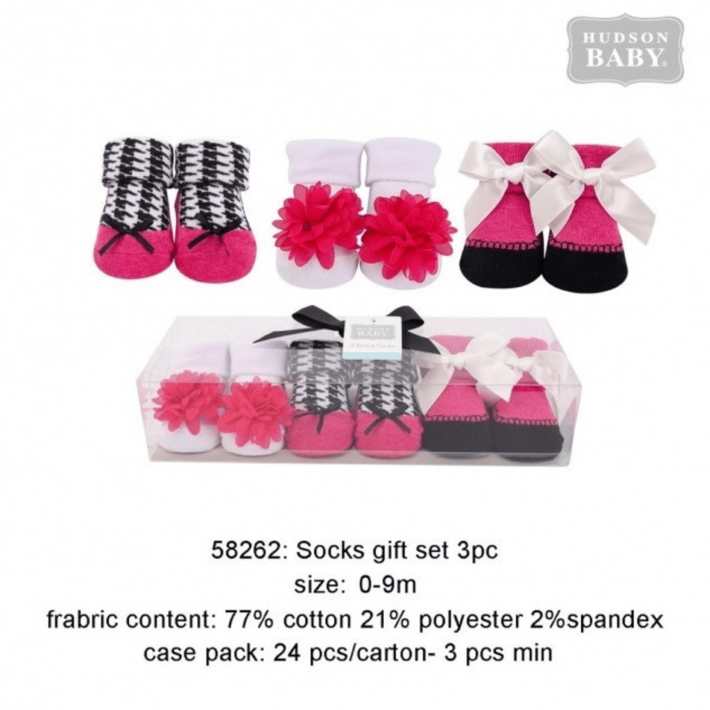 Hudson Baby 3pcs Socks Gift Set for Baby Girls