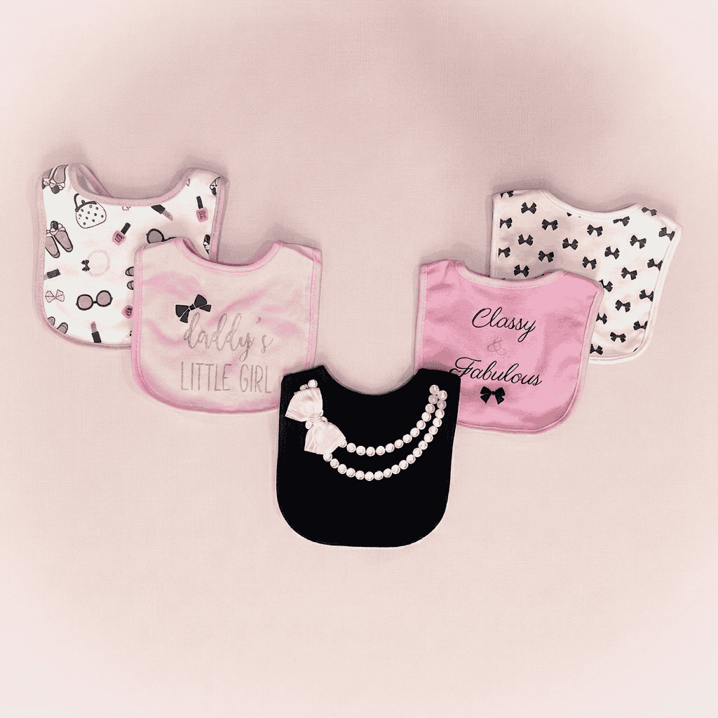 Baby Girls Pack of 5 Bibs -- Little daddys girl