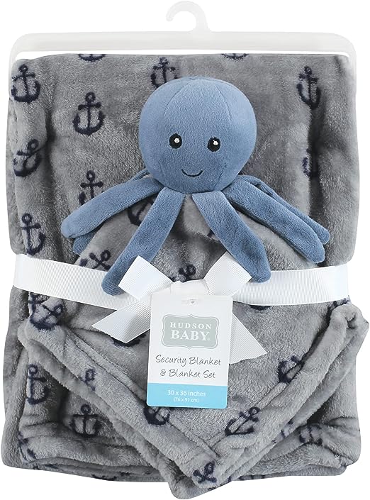 Hudson Baby Plush Blanket & Octopus Security Blanket (Unisex)