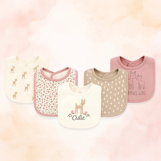 Baby Girls Pack of 5 Bibs -- SS01
