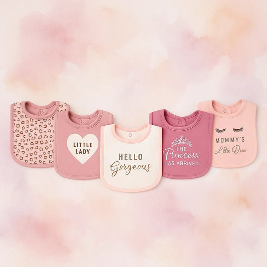 Baby Girls Pack of 5 Bibs -- SS02