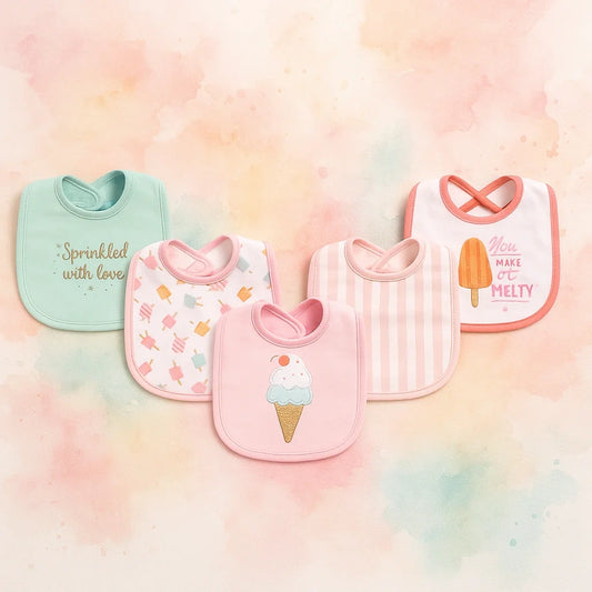 Baby Girls Pack of 5 Bibs -- SS03