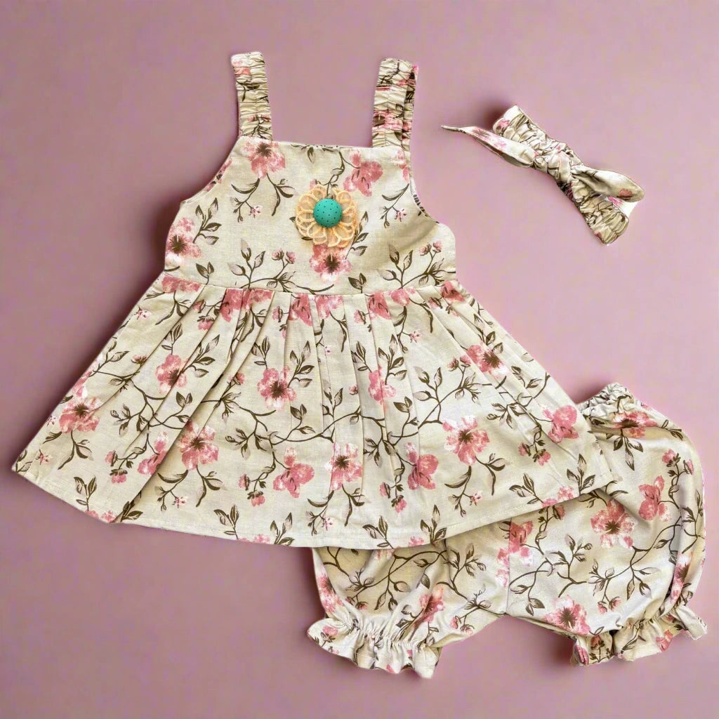 Baby Girls’ Summer White 3-Piece Frock -- SS11