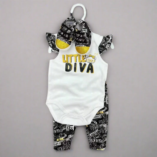 “Little Diva” 3-Piece Baby Girl Outfit