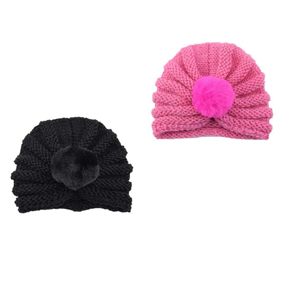 3-Pack Soft Baby Girl Hats with Lovely Flower Design (0M up to 2 YRs)