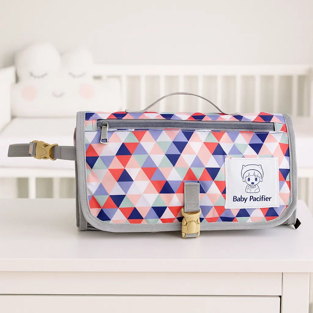 Portable Baby Diaper Changing Mat & Organizer | Waterproof Foldable Travel Changing Station with Storage Pockets