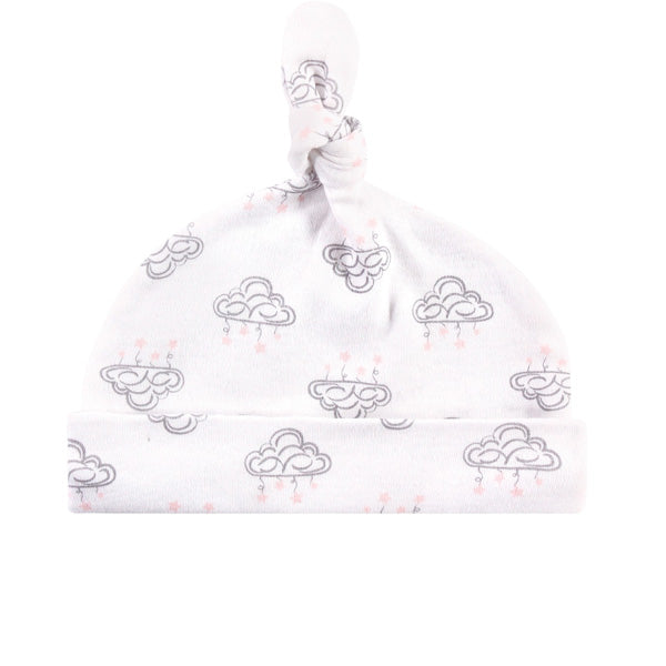 Hudson Baby Cotton Cap Set, Cloud Mobile Pink 0-6M