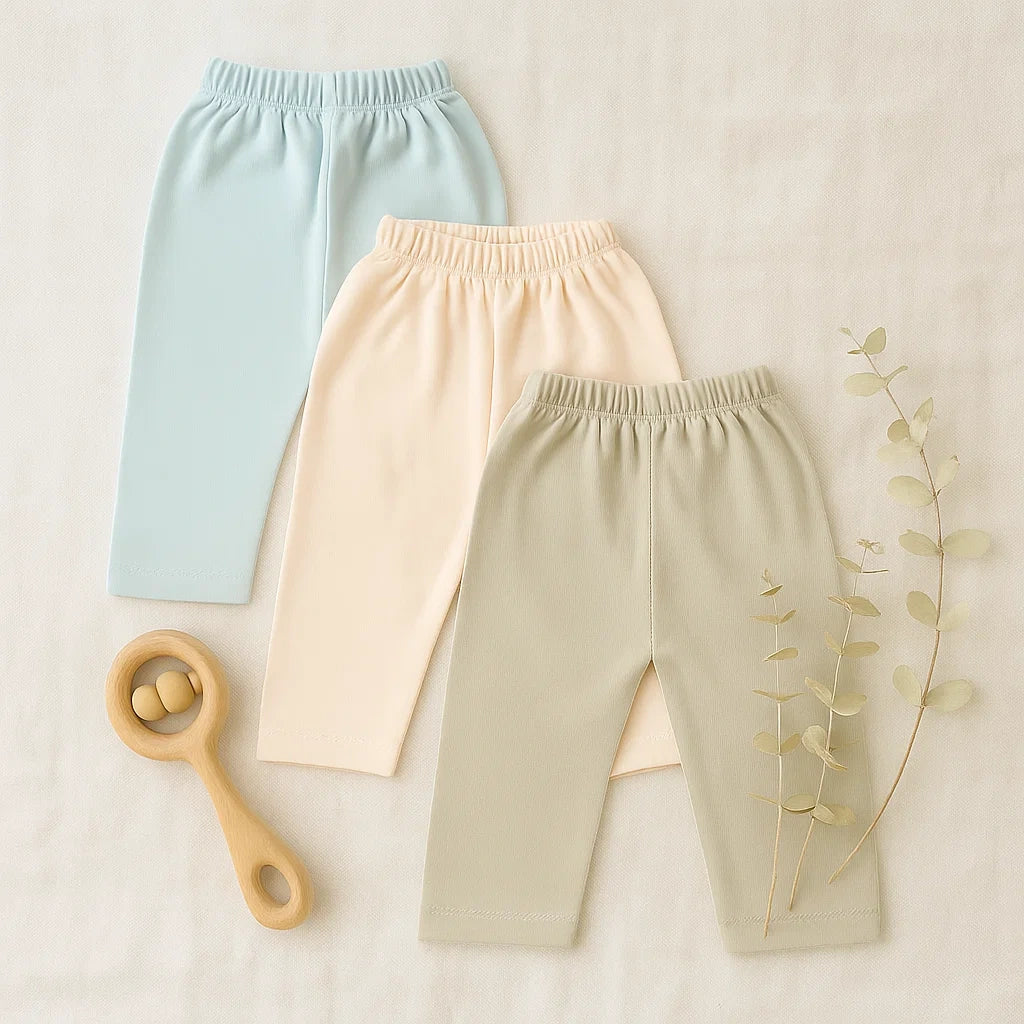 Baby Unisex 3-Piece Trouser Set -- Blue-White-Grey