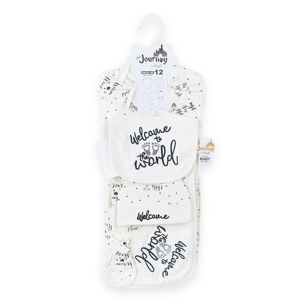 12-Piece Baby Starter Set - Complete Cotton Newborn Essentials