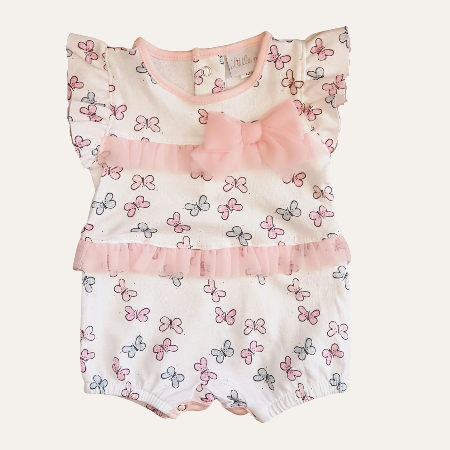Little Me Butterfly Print Romper for Girls