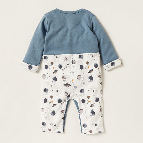 Ready to Fly Space-Themed Unisex Baby Romper - Stars, Planets Design