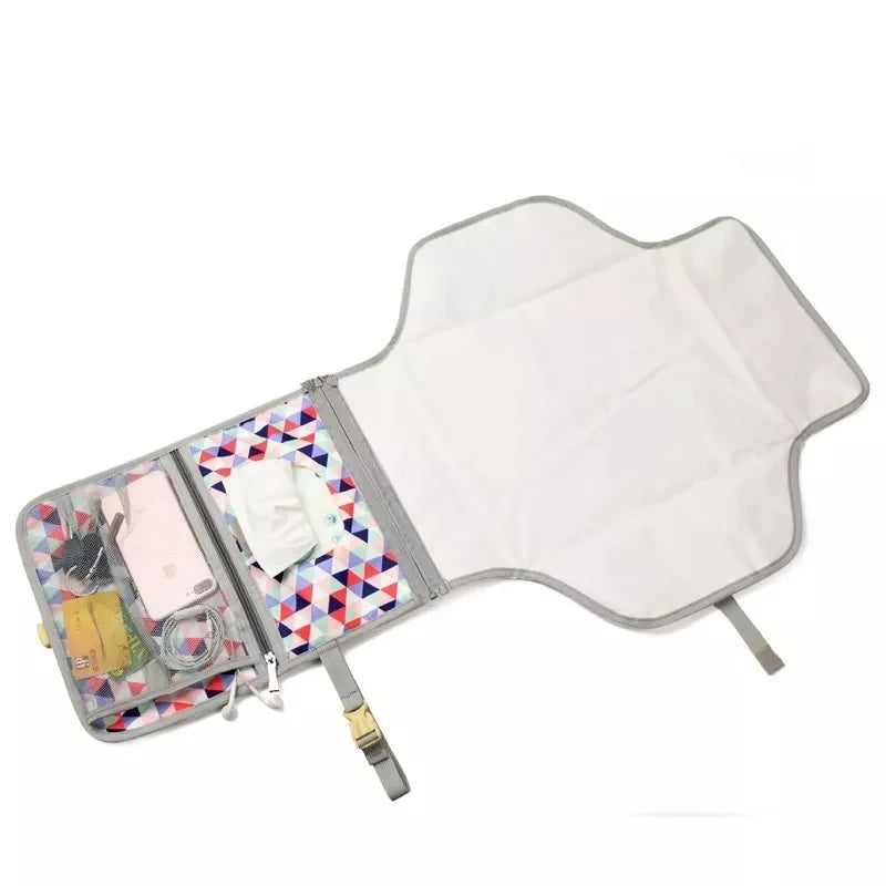 Portable Baby Diaper Changing Mat & Organizer | Waterproof Foldable Travel Changing Station with Storage Pockets
