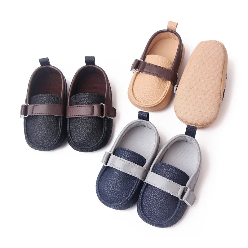Fashionable PU Leather Soft Sole Sneakers for Stylish Babies