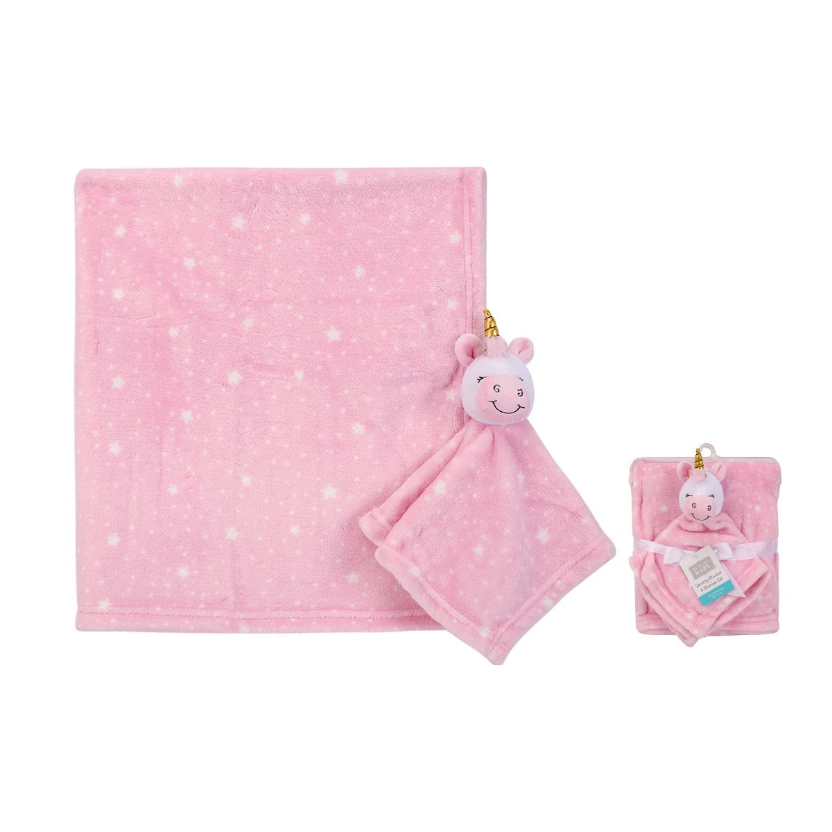 Hudson Baby Plush Blanket with Security Blanket - Star Girl Theme