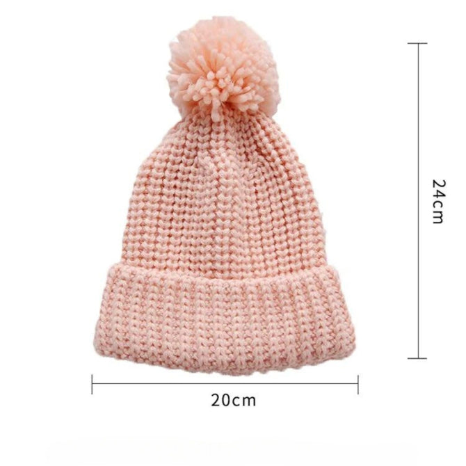 6M-5YRS Kids Winter Hat - Baby & Toddler Girls/Boys Faux Fur Pom Pom Beanie | Soft Knitted Cotton Acrylic Snow Caps Bonnets