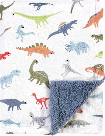 Alifier  Baby's Dino Delight: Plush Mink & Sherpa Blanket