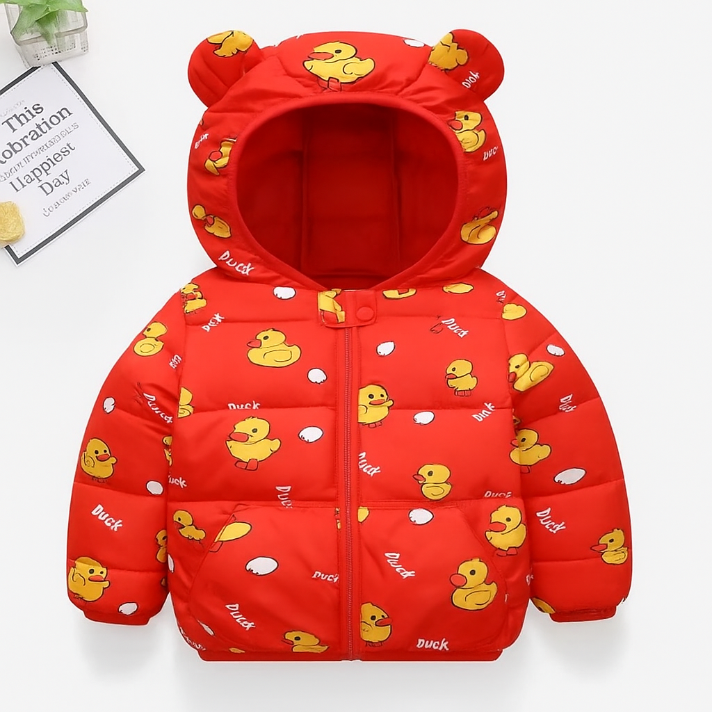 Unisex Ultra-Lightweight Puffer Jacket with Hood for Baby/Toddlers