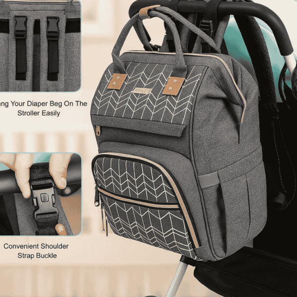 Baby Diaper Bag Backpack With Changing Pad - 26L Water-Resistant Travel Bag For Parents