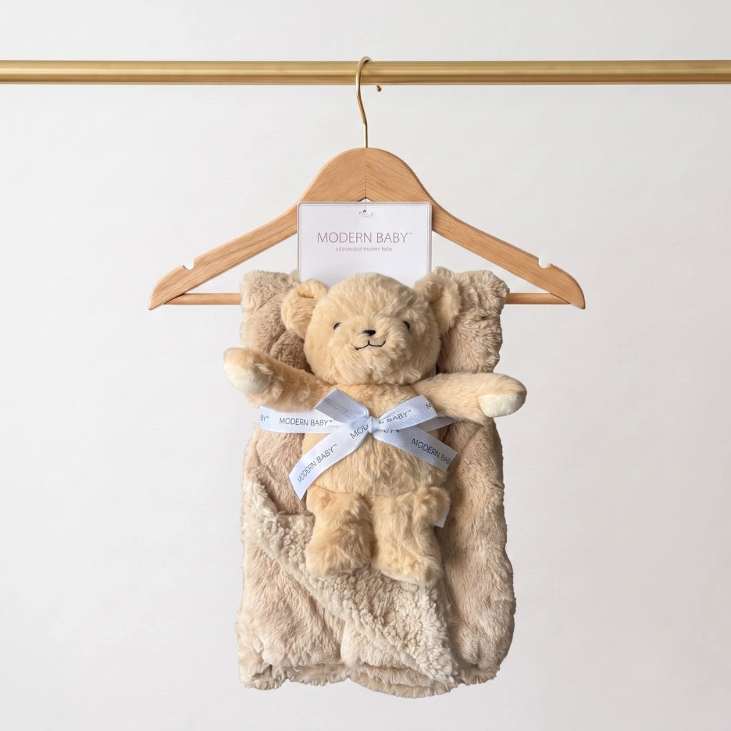 Baby Blanket & Plush Toy Set – Faux-Fur with Sherpa Reverse