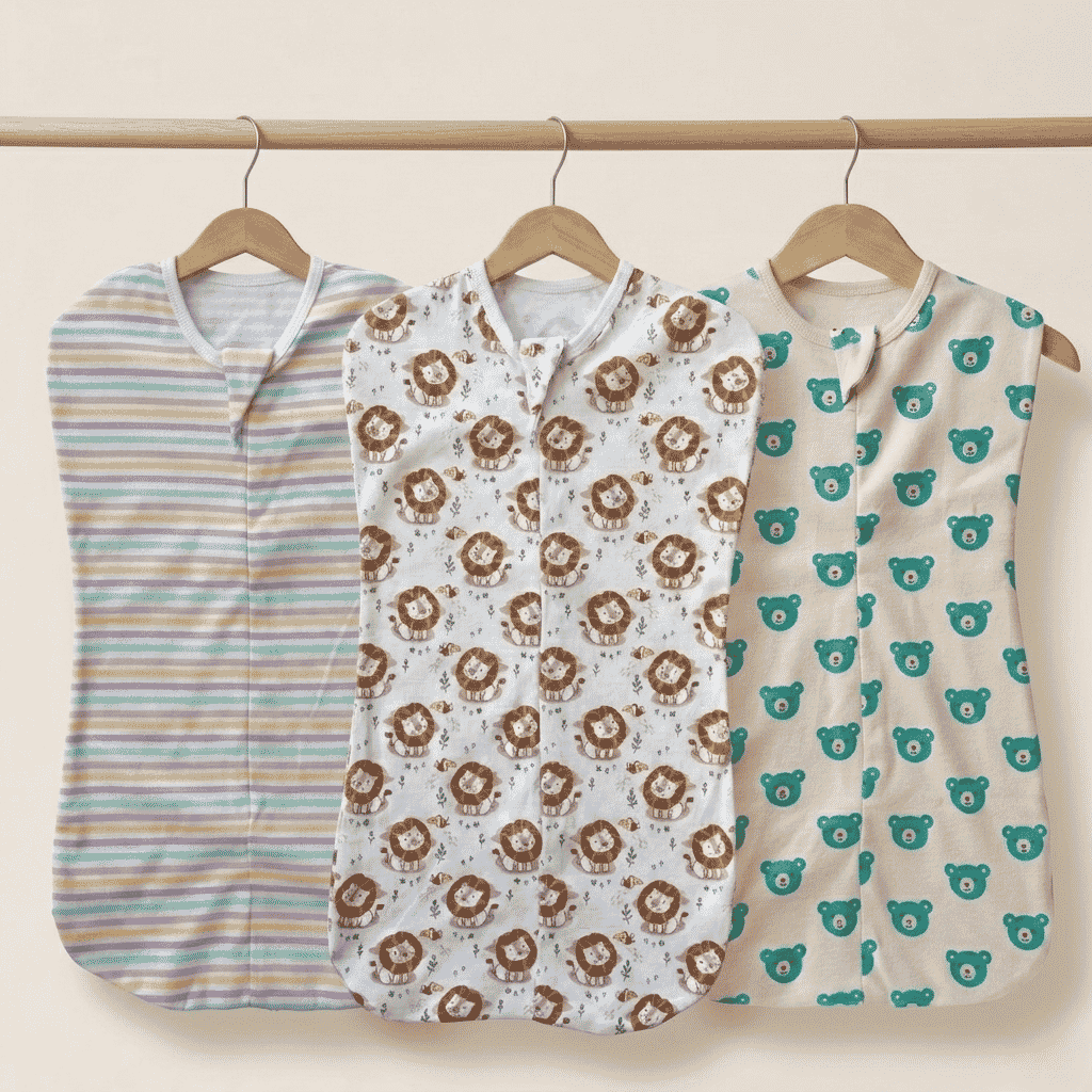 Baby Soft Cotton Swaddle Sleep Sack with Zipper (Newborn-3M 21”)