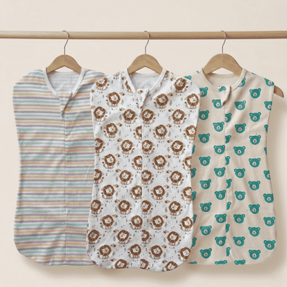 Baby Soft Cotton Swaddle Sleep Sack with Zipper (Newborn-3M 21”)
