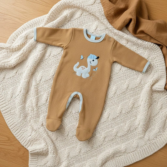 Baby Footed Fleece Winter Romper with Animal Design (0-18M)