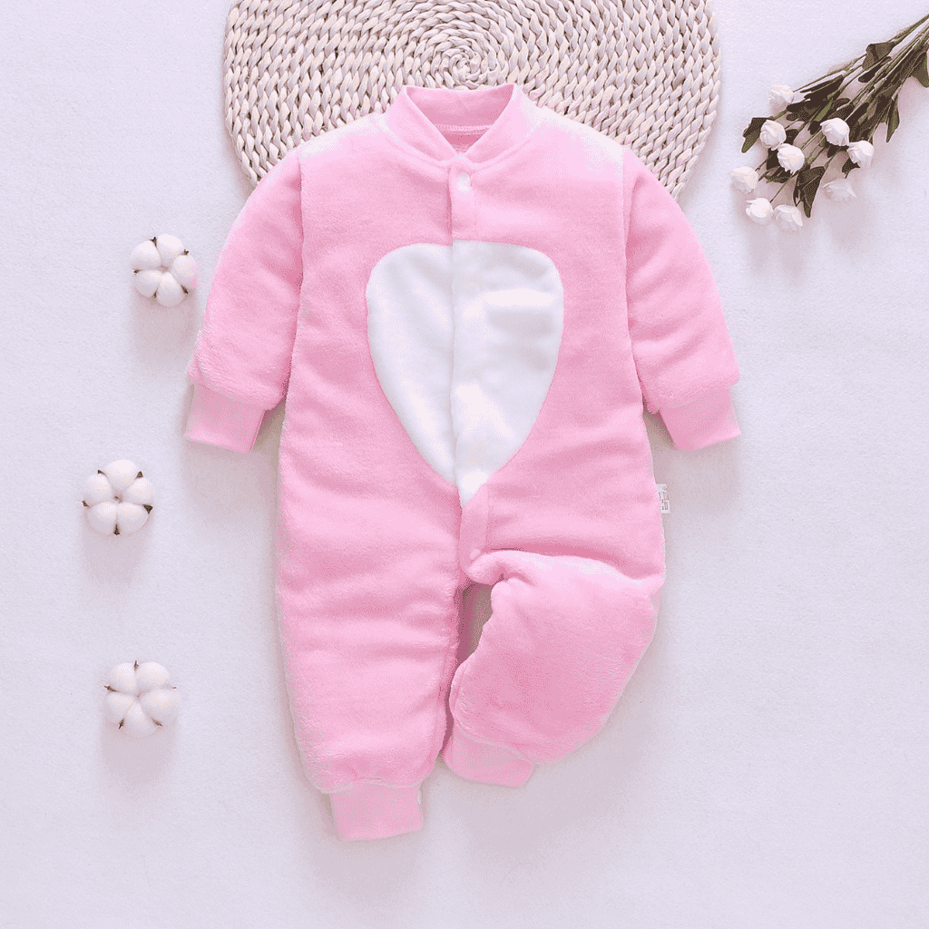 Newborn Baby Unisex Flannel Jumpsuit Rompers | Cartoon Long Sleeve