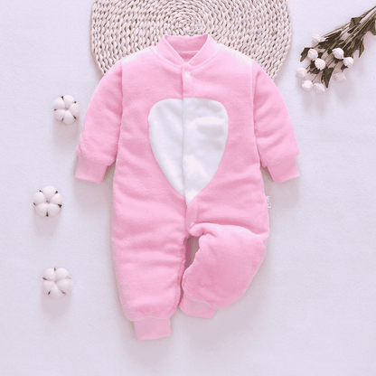 Newborn Baby Unisex Flannel Jumpsuit Rompers | Cartoon Long Sleeve