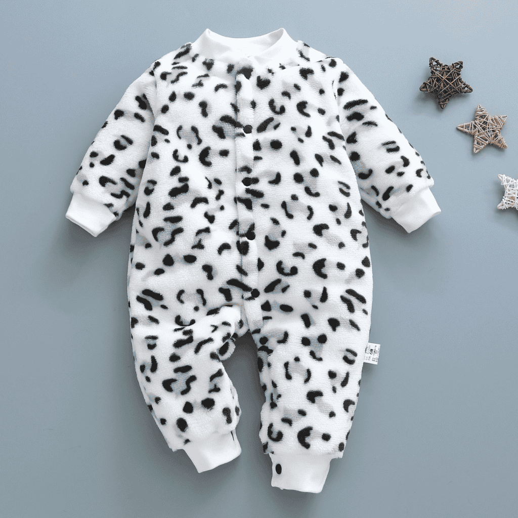 Newborn Baby Unisex Flannel Jumpsuit Rompers | Cartoon Long Sleeve