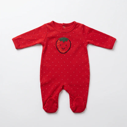 Baby Girl Strawberry Footed Romper 3-Pack | Alaya Junior
