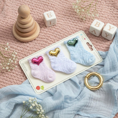 Baby Socks 0-6 Months – 3-Pack Cotton Anti-Slip Socks with Cute Designs