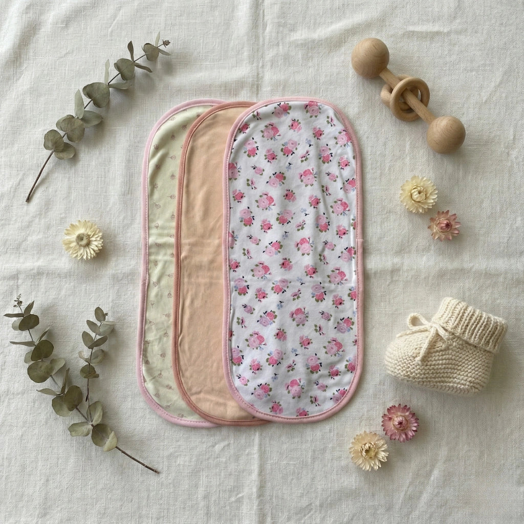 Baby Burp Cloths - Pack of 3 with Mixed Designs