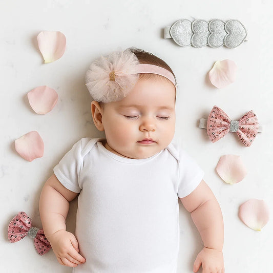 Cute Pink Baby Girl Headbands 3 Pcs - Imported Quality