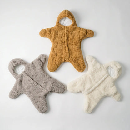 Baby Sherpa Star Suit Swaddle with Hood, 0-6M | Alaya Junior