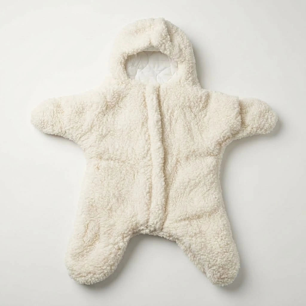 Baby Sherpa Star Suit Swaddle with Hood, 0-6M | Alaya Junior