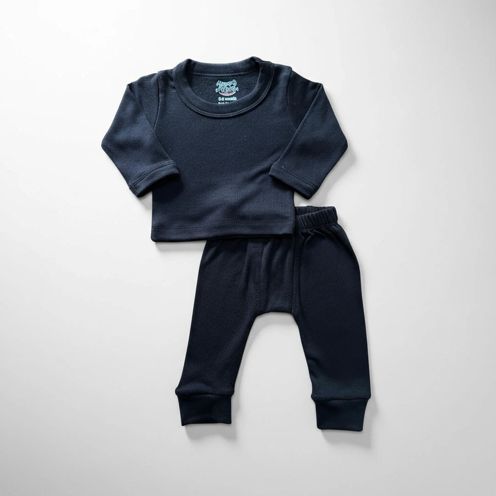 Baby Unisex 2-Piece Cotton Body Warmer Set | Thermal Top & Pants
