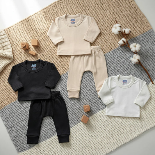 Baby Unisex 2-Piece Cotton Body Warmer Set | Thermal Top & Pants