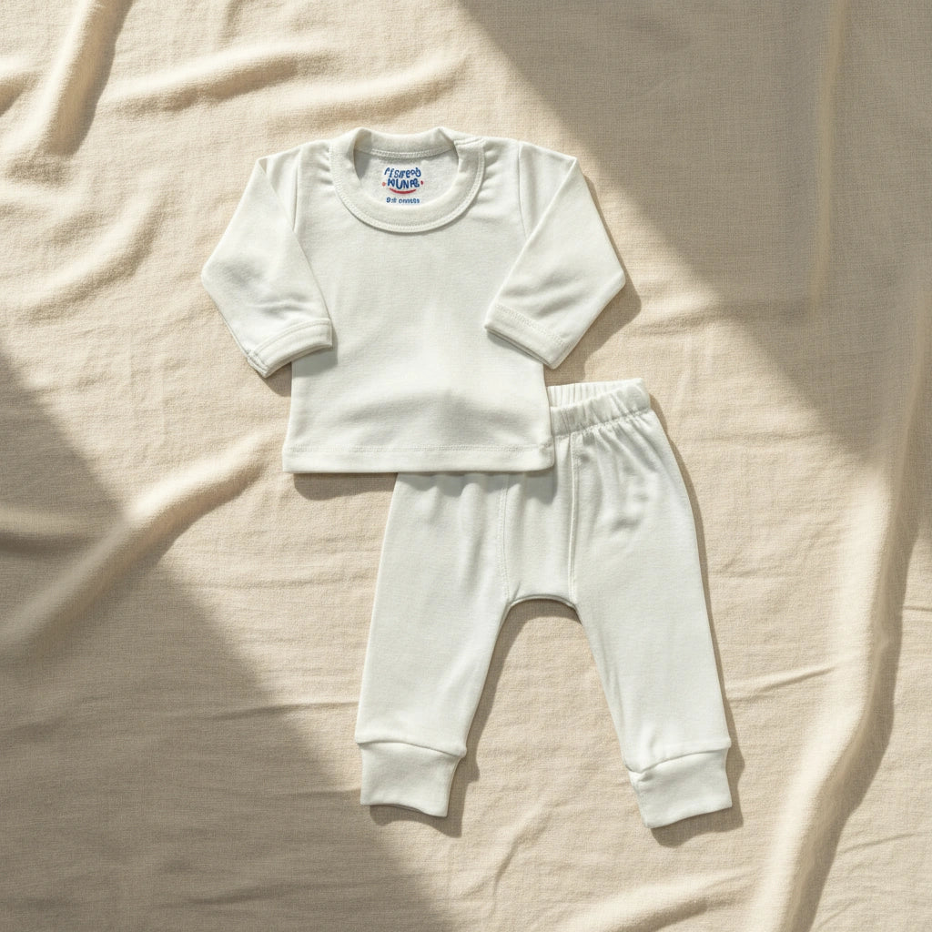 Baby Unisex 2-Piece Cotton Body Warmer Set | Thermal Top & Pants