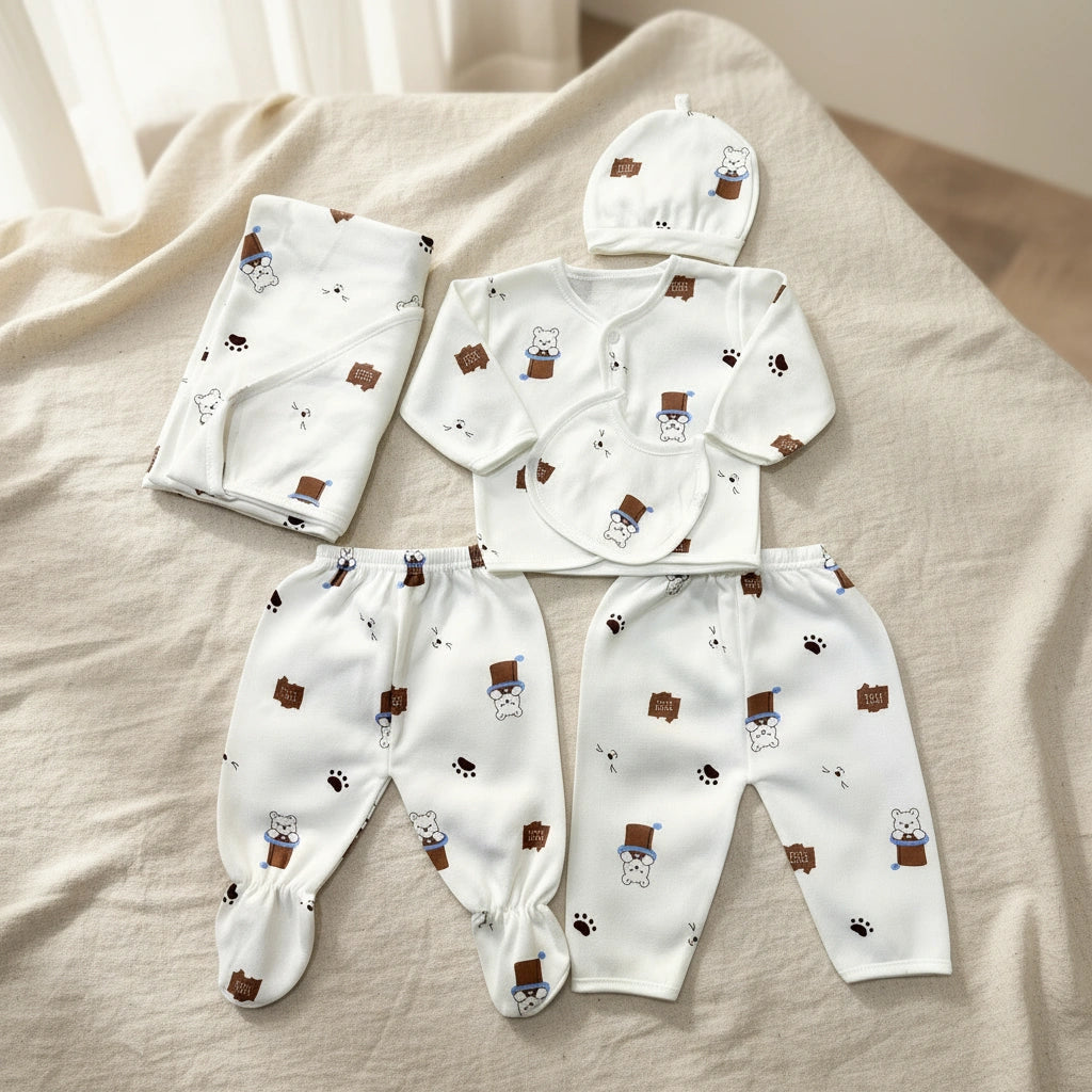 Baby Unisex 6-Piece Winter Fleece Newborn Starter Set
