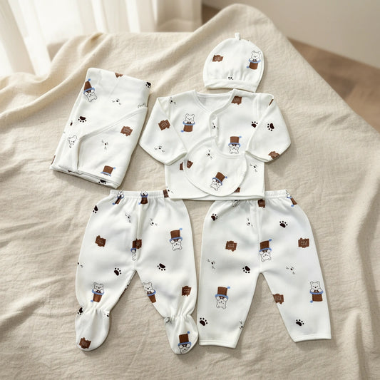 Baby Unisex 6-Piece Winter Fleece Newborn Starter Set